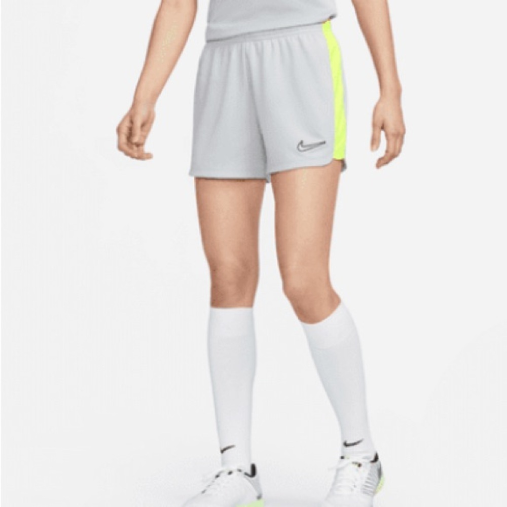 Nike Gray and Neon Yellow Athletic Shorts
